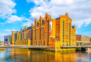 Speicherstadt depo bölgesi Hamburg, Almanya.