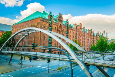 Speicherstadt depo bölgesi Hamburg, Almanya.