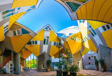 Ünlü küp evler Rotterdam, Hollanda