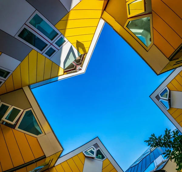 Famosas casas de cubos em Roterdão, Países Bajos — Fotografia de Stock