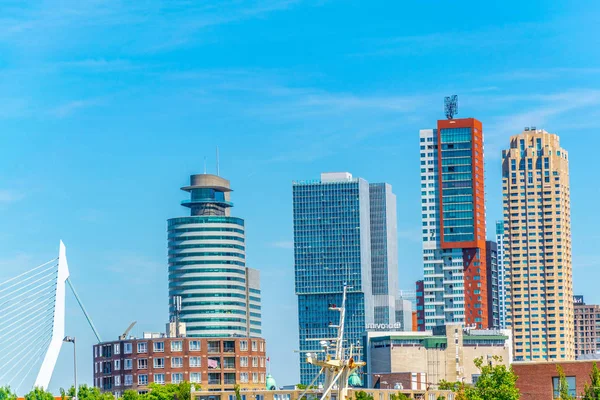 Holland Felica line и другие небоскребы Роттердама, Нидерланды — стоковое фото