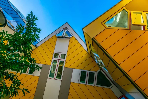 Famosas casas de cubos em Roterdão, Países Bajos — Fotografia de Stock