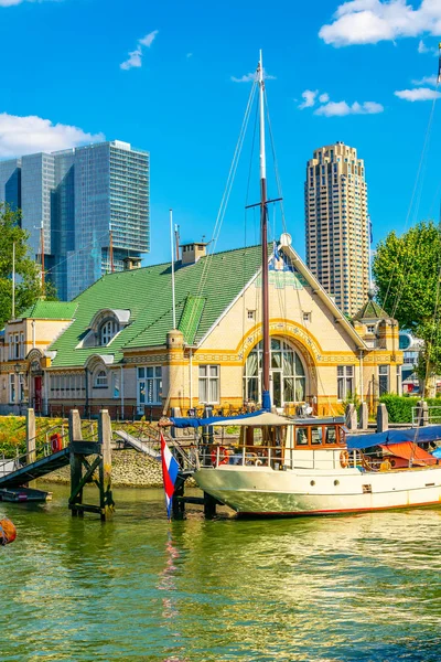 Rotterdam limanının görünümü, Hollanda — Stok fotoğraf