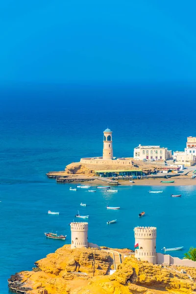 Aerial view of the Omani town Al Ayjah — Stock Photo, Image