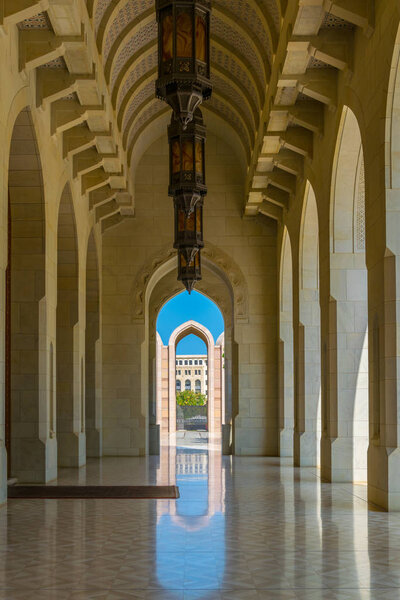 the Sultan Qaboos Grand Mosque in Muscat, Oman 