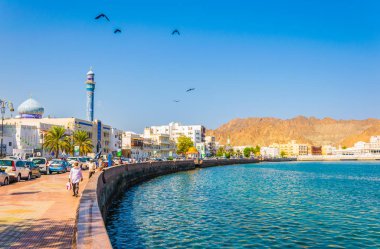Umman,Muscat'ın Muttrah ilçesi sahil şeridi görünümü.