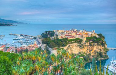 Monako'nun eski kentinin havadan görünümü