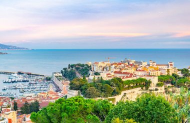 Monako'nun eski kentinin havadan görünümü