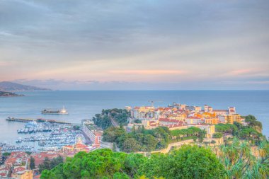 Monako'nun eski kentinin havadan görünümü