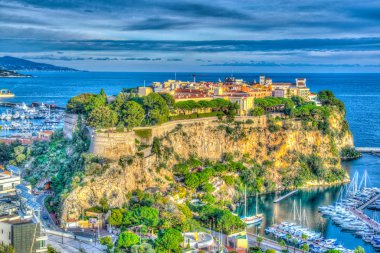 Monako'nun eski kentinin havadan görünümü