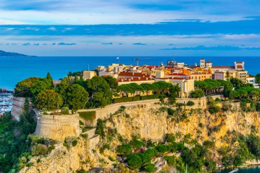Monako'nun eski kentinin havadan görünümü