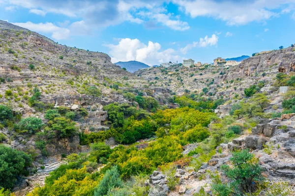 Blick auf wadi bani habib am jebel akhdar berg in oman. — Stockfoto