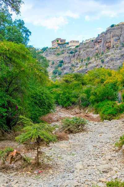 Veduta di Wadi Bani Habib sul monte Jebel Akhdar in Oman . — Foto Stock