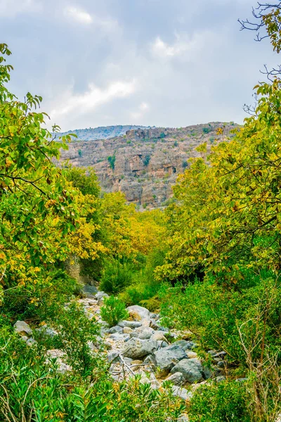 Uitzicht op Wadi Bani Habib op de berg Jebel Akhdar in Oman. — Stockfoto