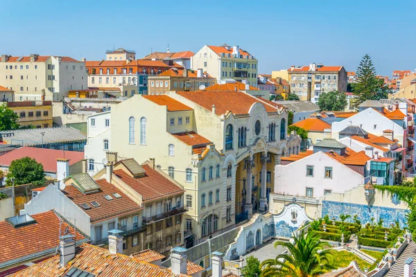 Kolorowe fasady domów w Lizbonie, Portugalia. — Zdjęcie stockowe