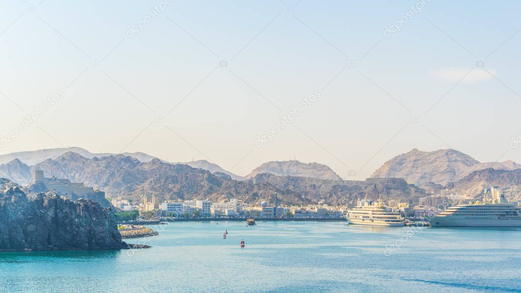 View of the Muttrah district in Muscat, Oman.