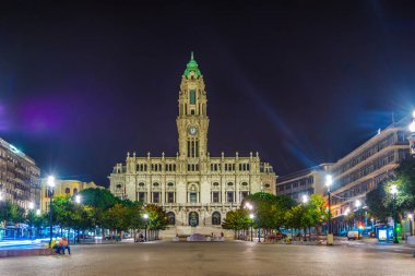 Porto Belediye Binası Gece görünümü, Portekiz