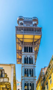 Lizbon, Portekiz 'de Santa Justa asansörü.