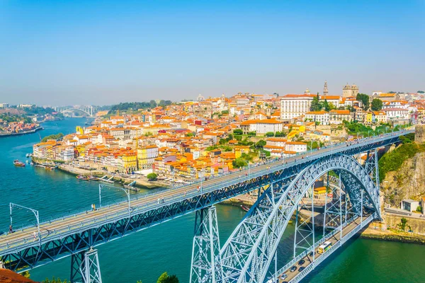 Panorama do Porto com Ponte Luís I, Portugal. — Fotografia de Stock