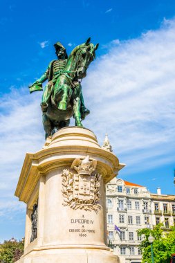 Porto, Portekiz avenida dos alliados üzerinde Dom Pedro IV Heykeli.