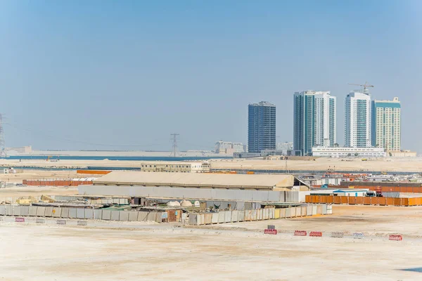 Bouwplaats op de al-maryah, eiland, abu dhabi, Verenigde Arabische Emiraten — Stockfoto