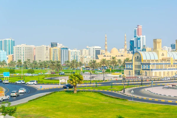 Vista do Souq central em Sharjah, Emirados Árabes Unidos — Fotografia de Stock
