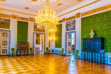 Kopenhag, Danimarka, 20 Ağustos 2016: Kopenhag'daki Christiansborg Slot Sarayı'nın iç görünümü, Danimarka