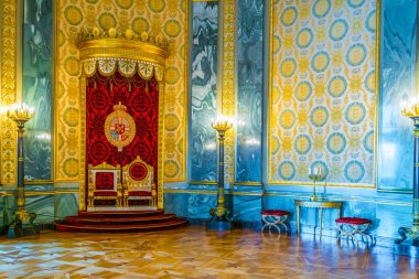 Kopenhag, Danimarka, 20 Ağustos 2016: Kopenhag'daki Christiansborg Slot Sarayı'nın iç görünümü, Danimarka