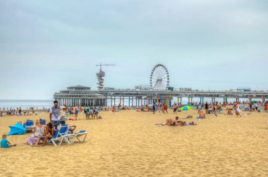 Lahey, Hollanda, 7 Ağustos 2018: Sche'deki iskelenin görünümü