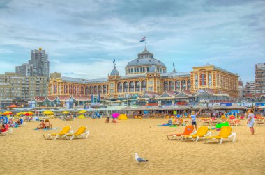 Lahey, Hollanda, 7 Ağustos 2018: Scheveningen'deki Kurhaus,