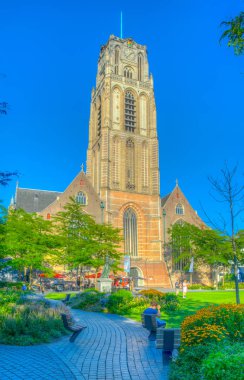 Rotterdam, Hollanda, 5 Ağustos 2018: İnsanlar su keyfi