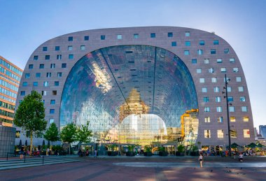 ROTTERDAM, NETHERLANDS, AUGUST 5, 2018: View of the Markthall bu clipart