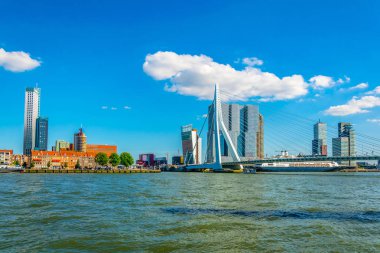 Rotterdam, Hollanda, 5 Ağustos 2018: Gökdelenler ve Erasmus 