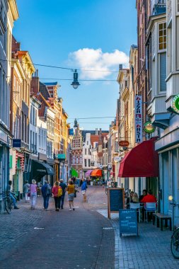 Haarlem, Hollanda, 8 Ağustos 2018: Bir str günühayatı görünümü