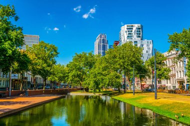 Rotterdam, Hollanda, 5 Ağustos 2018: Westersingel channel in 