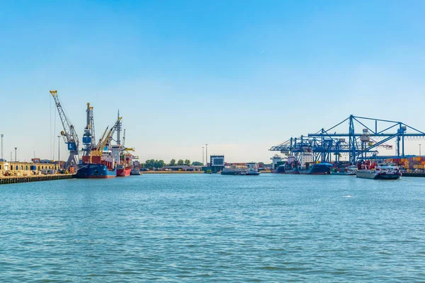 ROTTERDAM, PAÍSES BAJOS, 6 DE AGOSTO DE 2018: Vista del puerto de Rott — Foto de Stock