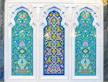 MUSCAT, OMAN, NOVEMBER 1, 2016: Ornament of the Sultan Qaboos Grand Mosque in Muscat, Oman 