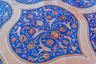 MUSCAT, OMAN, NOVEMBER 1, 2016: Ornament of the Sultan Qaboos Grand Mosque in Muscat, Oman