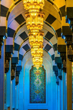 MUSCAT, OMAN, NOVEMBER 1, 2016: Interior of the Sultan Qaboos Grand Mosque in Muscat, Oman