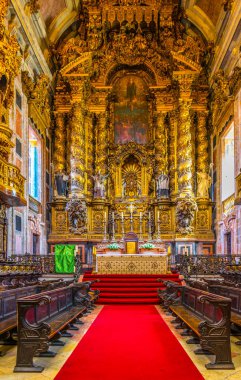 Porto, Portekiz, 3 Eylül 2016: Porto katedralinin iç kısmı, Portekiz.