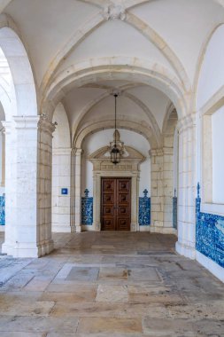 Lizbon, Portekiz, 3 Eylül 2016: Sao vicente de kilisesinde koridor, Portekiz.