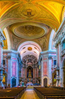 Lizbon, Portekiz, 2 Eylül 2016: Lizbon'daki da graca manastırının iç kısmı, Portekiz.