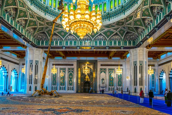 MUSCAT, OMAN, NOVEMBER 1, 2016: Interior of the Sultan Qaboos Grand Mosque in Muscat, Oman