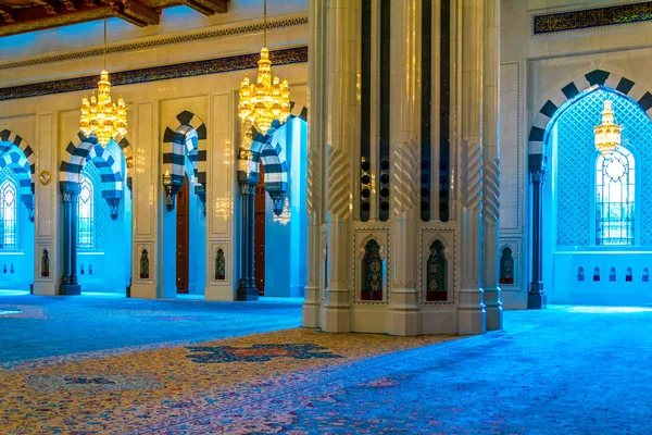 MUSCAT, OMAN, NOVEMBER 1, 2016: Interior of the Sultan Qaboos Grand Mosque in Muscat, Oman