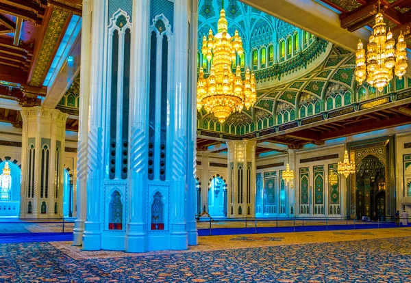 MUSCAT, OMAN, NOVEMBER 1, 2016: Interior of the Sultan Qaboos Grand Mosque in Muscat, Oman