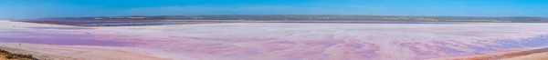 Pink lake at port gregory in Australi