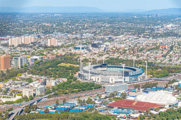 Vista Aérea Los Estadios Deportivos Melbourne Australia — Foto de Stock