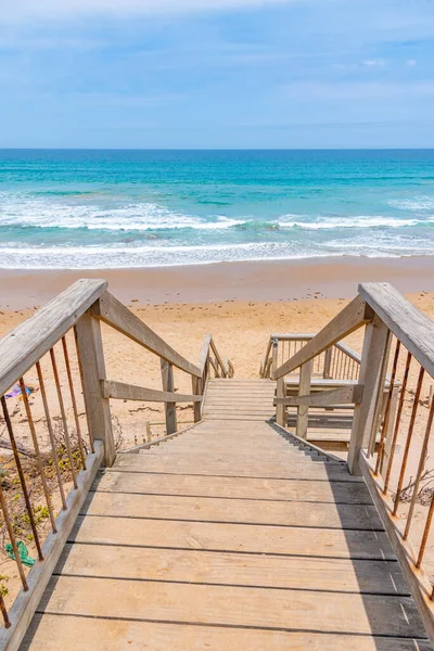 Escalera Madera Que Conduce Una Playa Lorne Australia — Foto de Stock