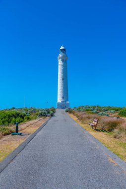 Augusta, Avustralya 'daki Cape Leeuwin' de beyaz deniz feneri.