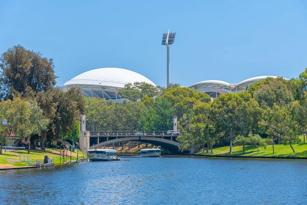 Adelaide Oval Visto Atrás Rio Torrens Austrália — Fotografia de Stock